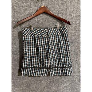 Greg Norman Skort Womens 6 Black Blue Check Golf Athletic Stretch Skirt Zip